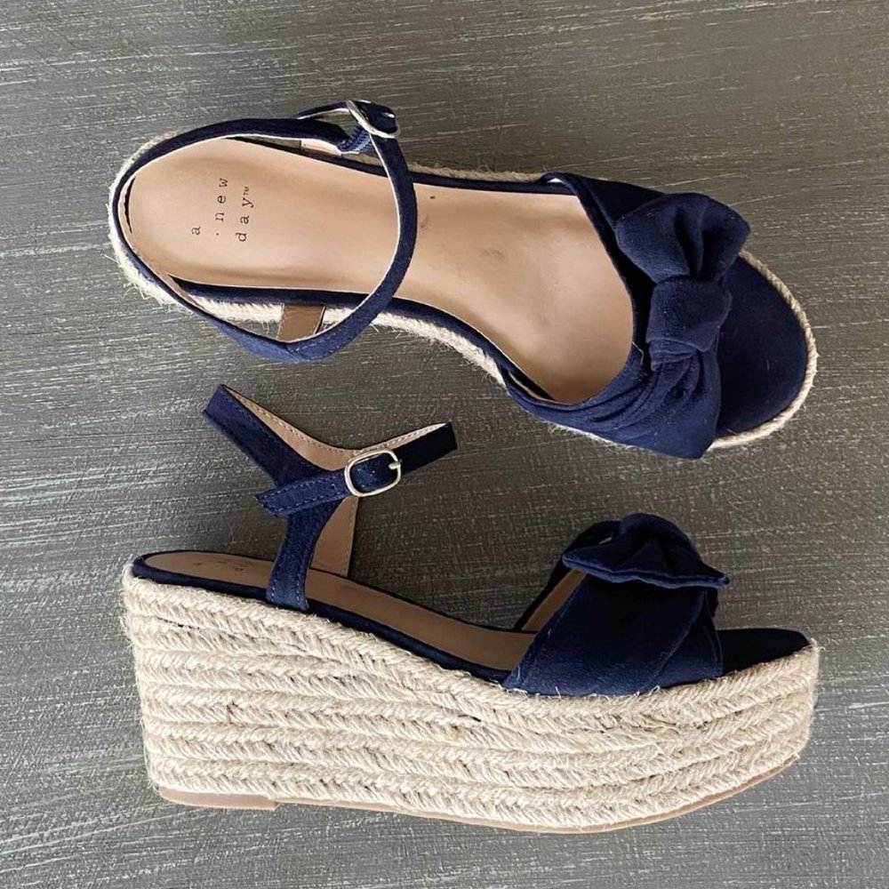 Sandals, :A New Day" Platform Sandals, Blue